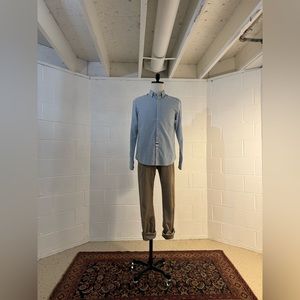 Small NWT Denim & Flower Thick University Stripe Oxford